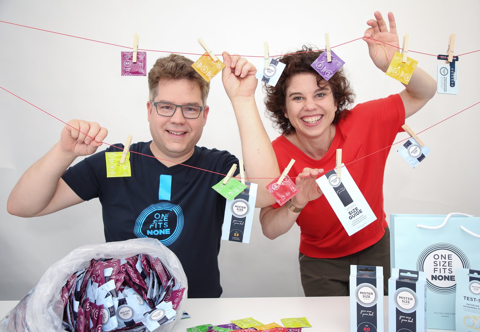 Jan and Eva Krause Managing Directors of Vinergy GmbH with Mister Size condoms